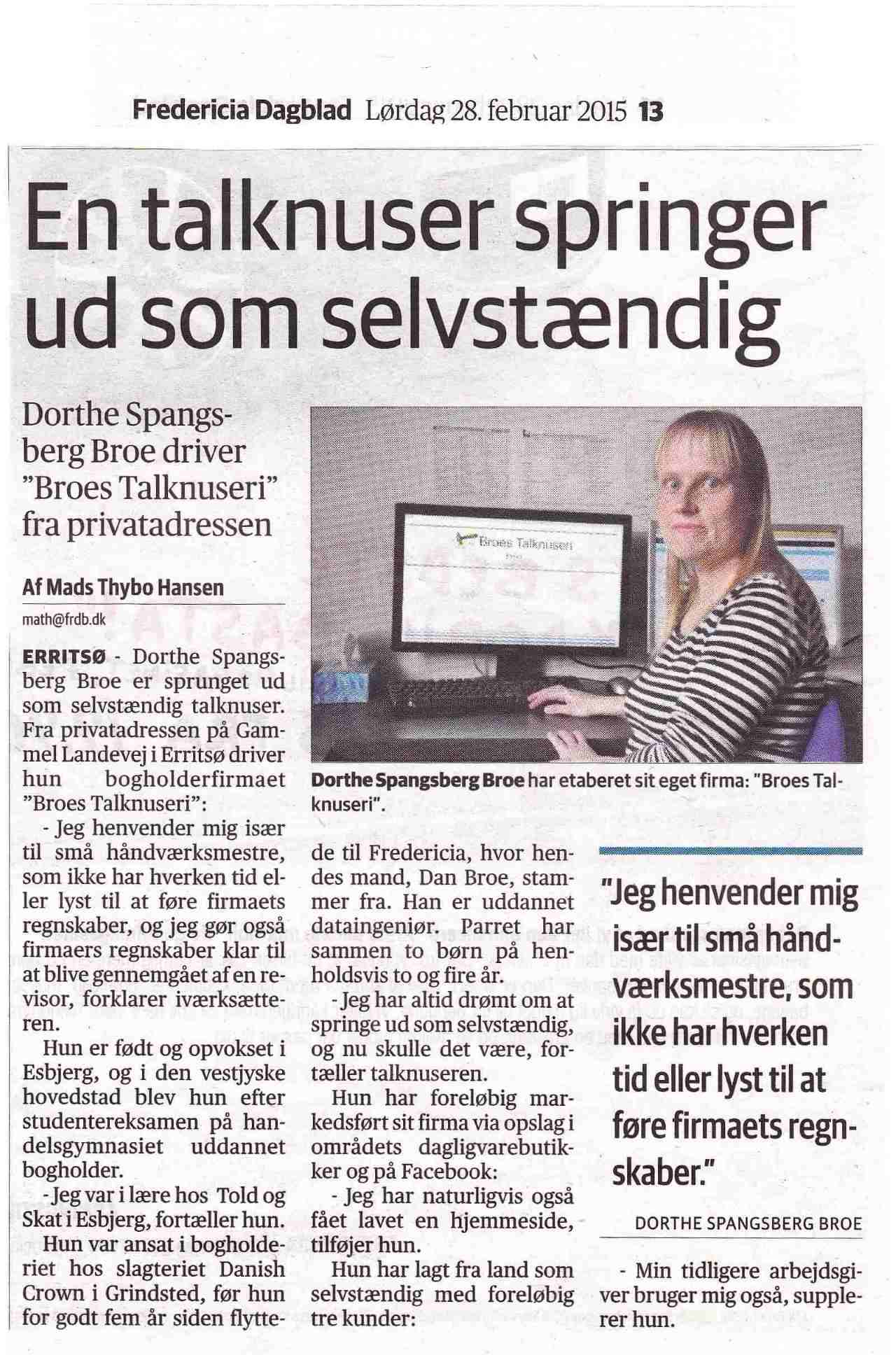 Broes TALknuseri i Frederica Dagblad